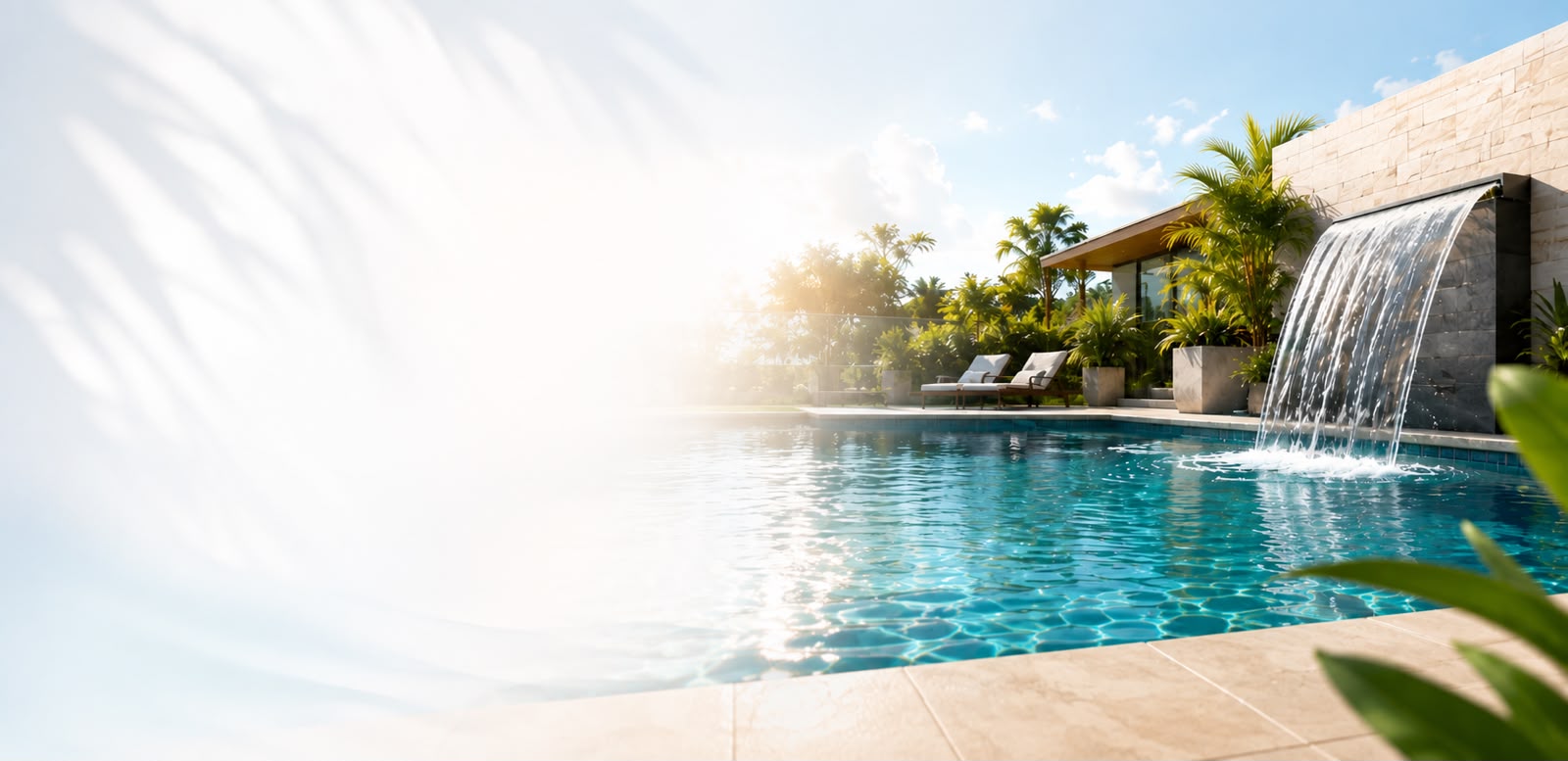 Piscina com cascata